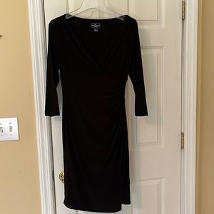 Black V neck dress